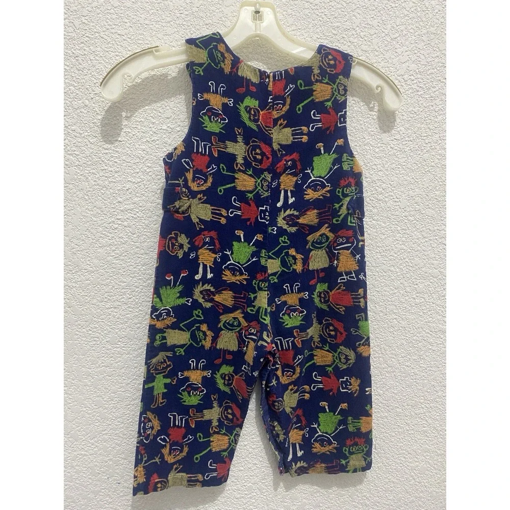Vintage 70s‎ Health Tex Stantogs Corduroy Overalls Baby 2T USA Blue